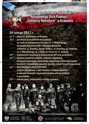 Program centralnych obchodów Narodowego Dnia Pamieci &quot;Żołnierzy Wyklętych&quot; w Krakowie