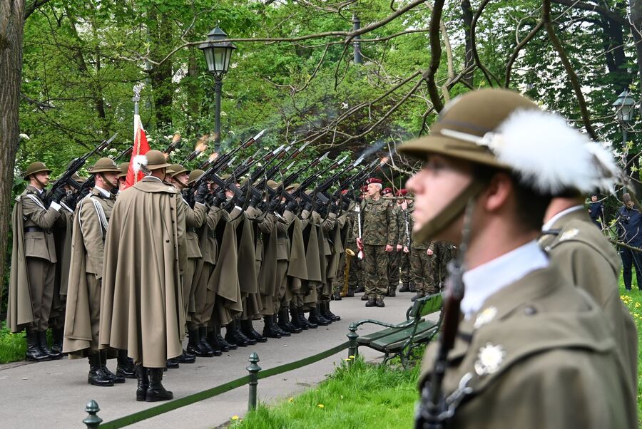 Uroczystość w związku z 80. rocznicą śmierci płk. Narcyza Wiatra „Zawojny” – Kraków, 22 kwietnia 2025. Fot. Janusz Ślęzak (IPN)