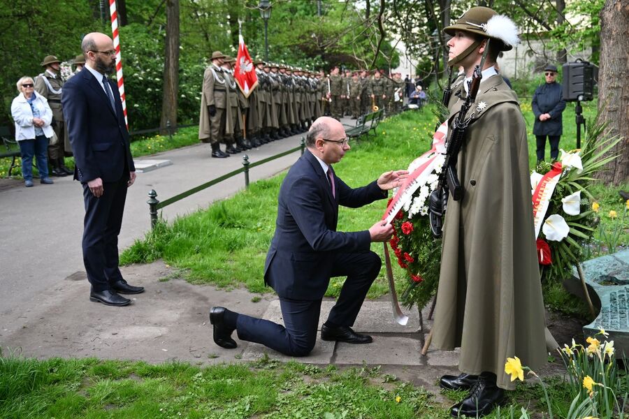 Uroczystość w związku z 80. rocznicą śmierci płk. Narcyza Wiatra „Zawojny” – Kraków, 22 kwietnia 2025. Fot. Janusz Ślęzak (IPN)