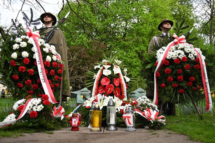 Uroczystość w związku z 80. rocznicą śmierci płk. Narcyza Wiatra „Zawojny” – Kraków, 22 kwietnia 2025. Fot. Janusz Ślęzak (IPN)