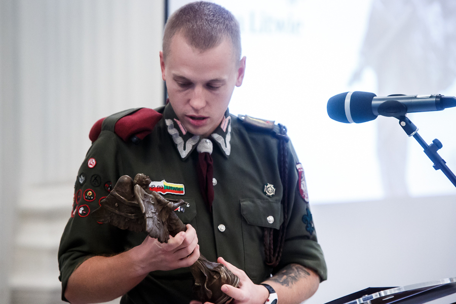 Phm. Gerard Tumasz ze Związku Harcerstwa Polskiego na Litwie, laureata „Semper Fidelis” – Warszawa, 22 października 2019. Fot. Sławek Kasper (IPN)