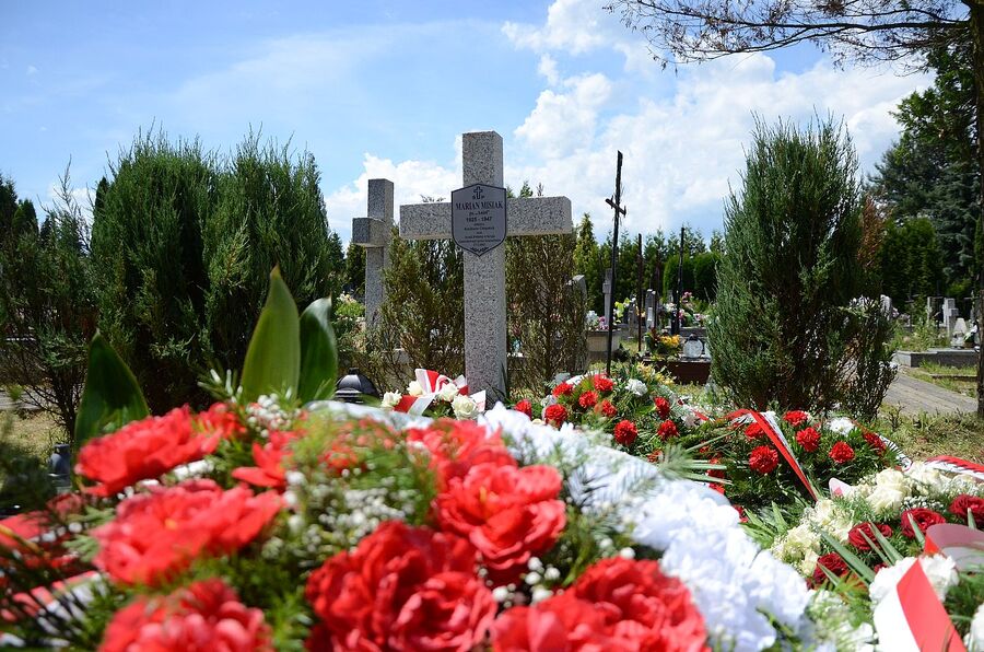 Wadowice. Uroczystości pogrzebowe Mariana Misiaka, Żołnierza Wyklętego. Fot. Janusz Ślęzak (IPN)