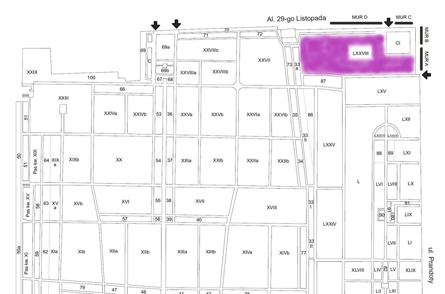 Kwatera LXXVIII na cmentarzu Rakowickim