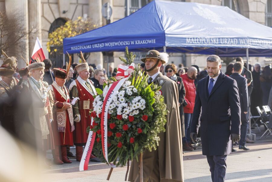 Krakowskie uroczystości z okazji Narodowego Święta Niepodległości. Fot. Małopolski Urząd Wojewódzki