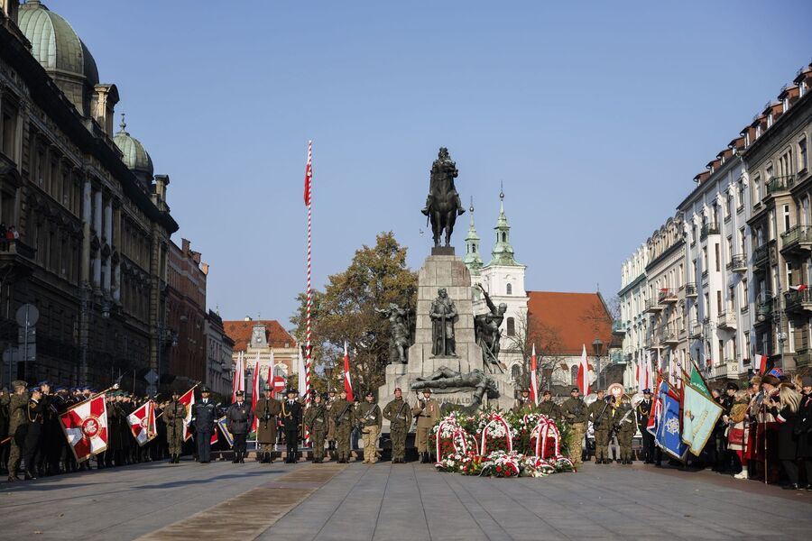 Krakowskie uroczystości z okazji Narodowego Święta Niepodległości. Fot. Małopolski Urząd Wojewódzki