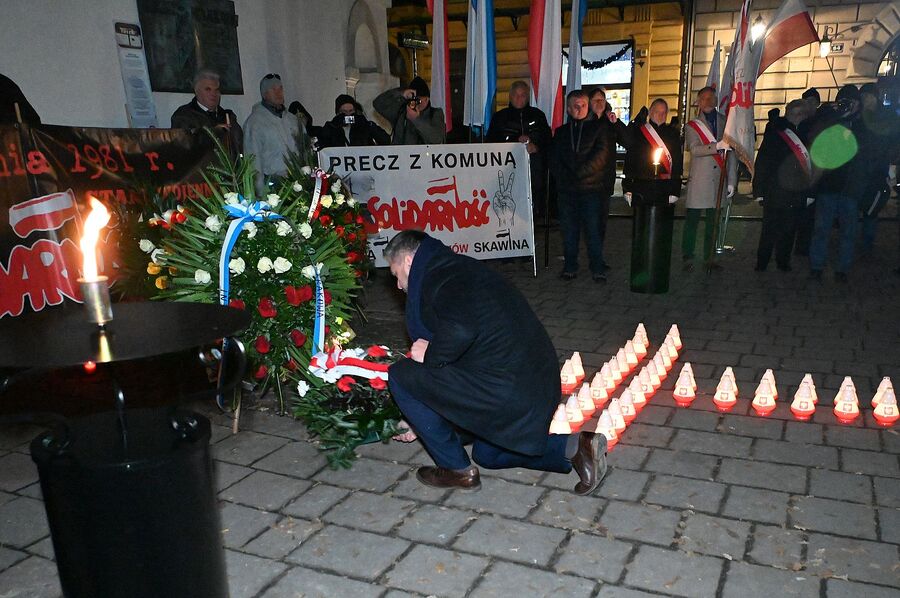 43. rocznica wprowadzenia stanu wojennego. Uroczystości w Krakowie. Fot. Janusz Ślęzak (IPN)