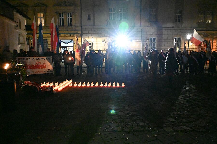 43. rocznica wprowadzenia stanu wojennego. Uroczystości w Krakowie. Fot. Janusz Ślęzak (IPN)
