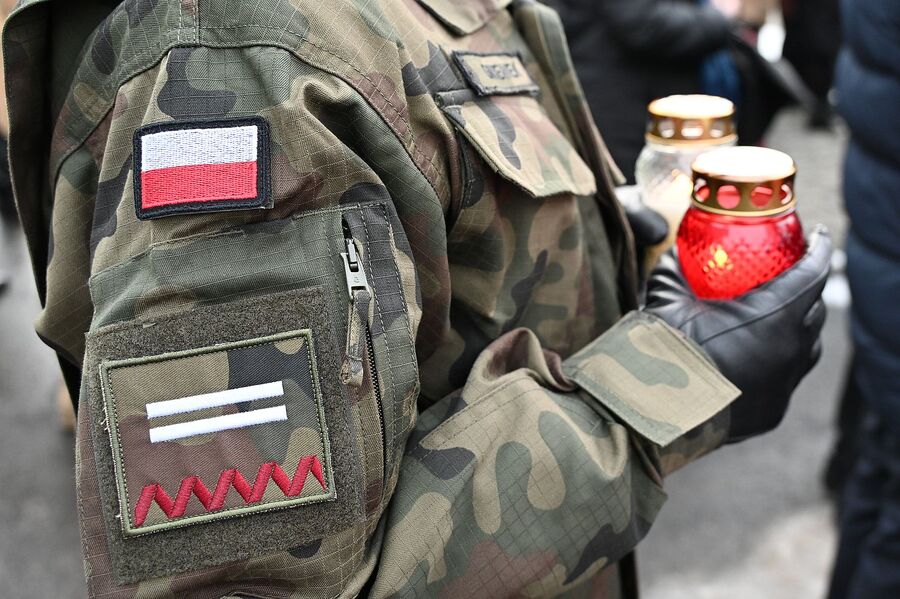 Uroczystości pogrzebowe kpt. Wacława Szaconia „Czarnego”. Fot. Janusz Ślęzak (IPN)