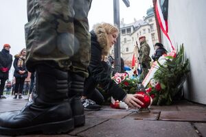 Odsłonięcie tablicy upamiętniającej ofiary operacji polskiej NKWD – Kraków, 8 stycznia 2018. Fot. Sławomir Kasper #35