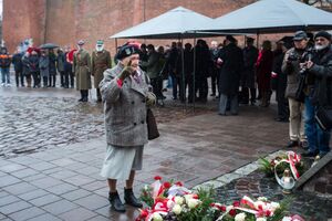 Odsłonięcie tablicy upamiętniającej ofiary operacji polskiej NKWD – Kraków, 8 stycznia 2018. Fot. Sławomir Kasper #36
