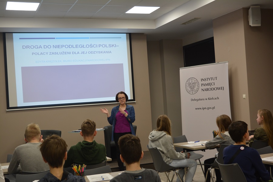 Warsztaty „Droga do niepodległości Polski. Polacy zasłużeni dla odzyskania niepodległości”– Kielce, 12 stycznia 2018