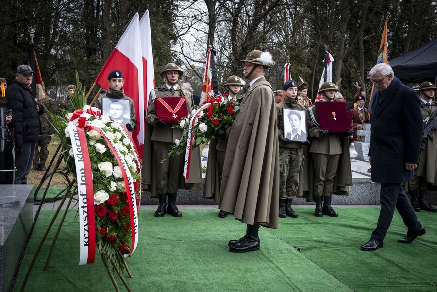 Uroczystości pogrzebowe trzech Żołnierzy Wyklętych w Krakowie. Fot. Agnieszka Masłowska (IPN)