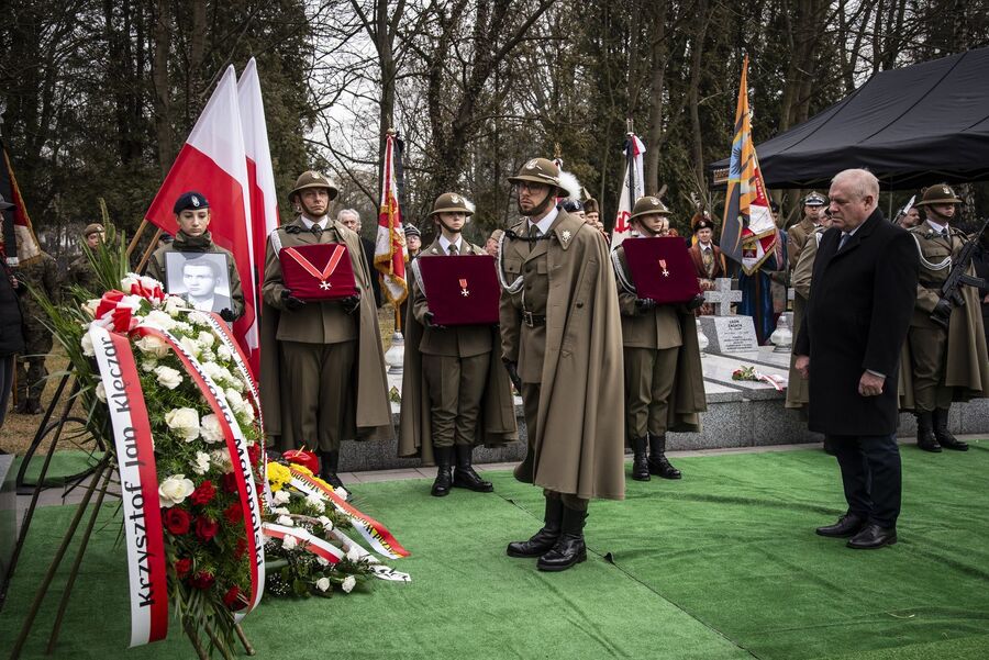 Uroczystości pogrzebowe trzech Żołnierzy Wyklętych w Krakowie. Fot. Agnieszka Masłowska (IPN)