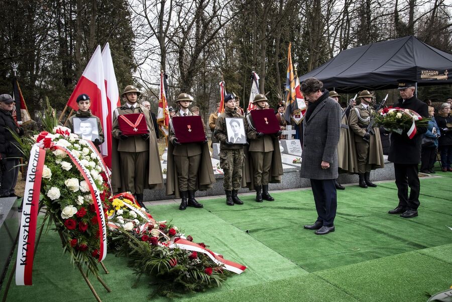Uroczystości pogrzebowe trzech Żołnierzy Wyklętych w Krakowie. Fot. Agnieszka Masłowska (IPN)