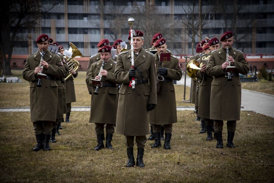 Uroczystości pogrzebowe trzech Żołnierzy Wyklętych w Krakowie. Fot. Agnieszka Masłowska (IPN)