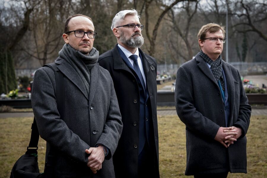 Uroczystości pogrzebowe trzech Żołnierzy Wyklętych w Krakowie. Fot. Agnieszka Masłowska (IPN)