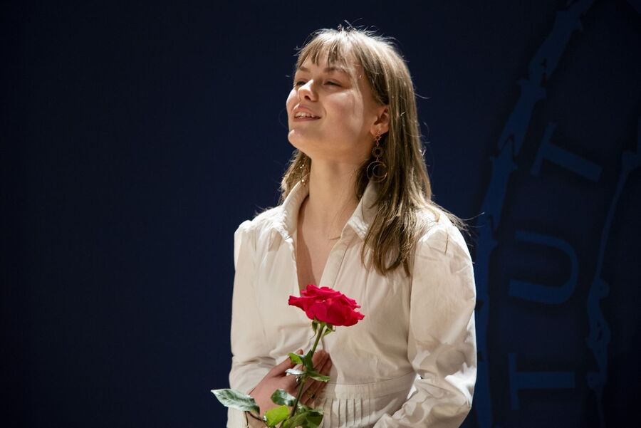 Małopolski półfinał ogólnopolskiego konkursu recytatorskiego poezji i prozy więźniarek KL Ravensbrück. Fot. Agnieszka Masłowska (IPN)