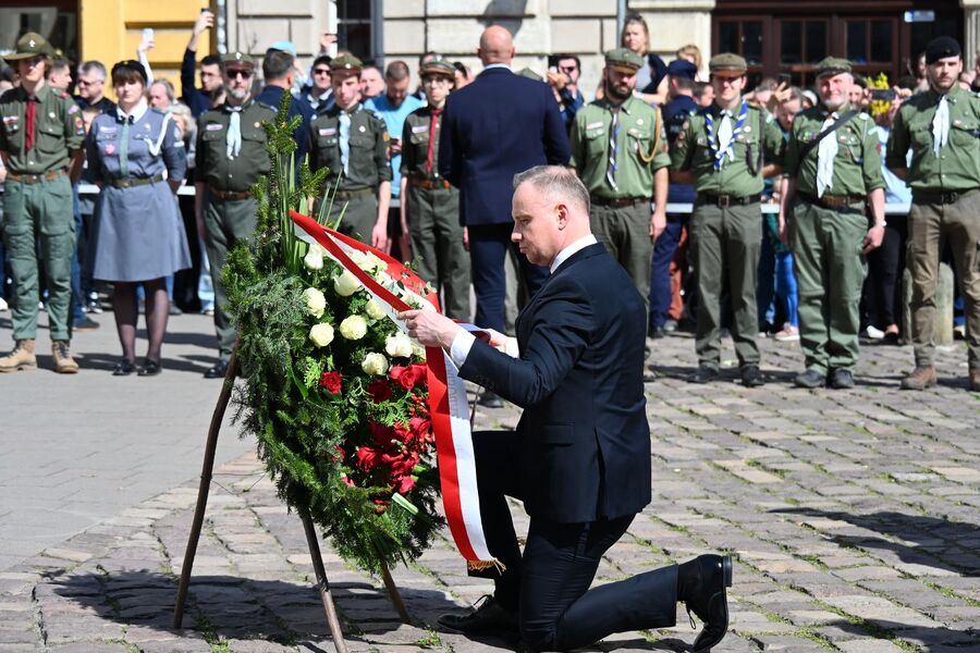 Dzień Pamięci Ofiar Zbrodni Katyńskiej. Uroczystość w Krakowie z udziałem Prezydenta RP. Fot. Janusz Ślęzak (IPN)