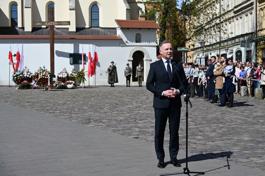 Dzień Pamięci Ofiar Zbrodni Katyńskiej. Uroczystość w Krakowie z udziałem Prezydenta RP. Fot. Janusz Ślęzak (IPN)