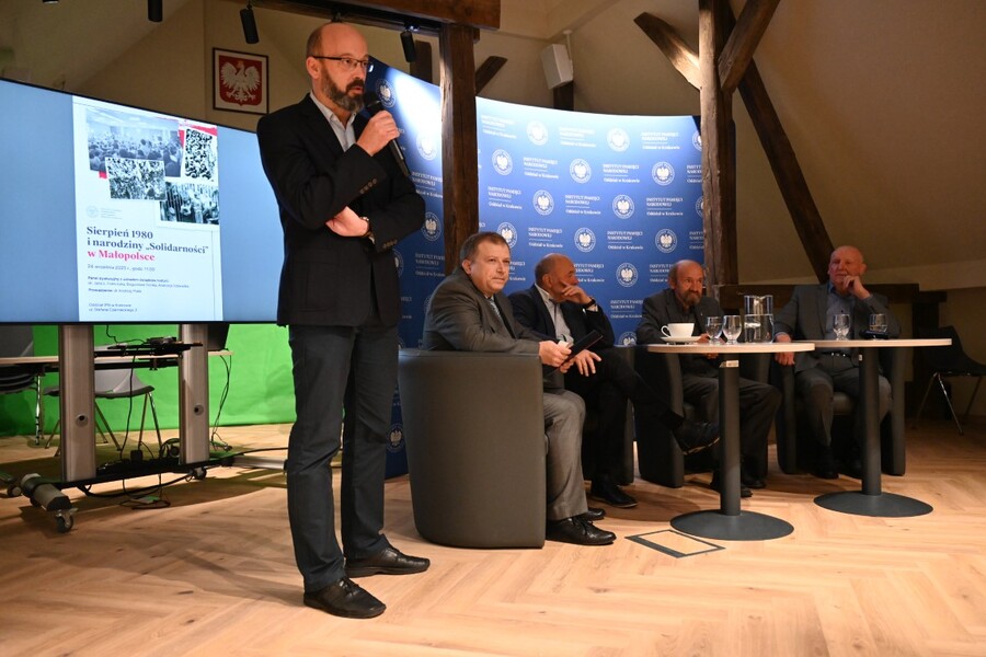 Sierpień 1980 i narodziny „Solidarności” w Małopolsce. Panel dyskusyjny. Fot. Żaneta Wierzgacz (IPN)