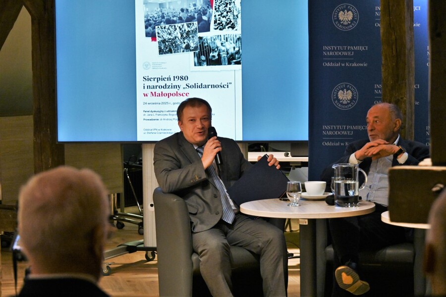 Sierpień 1980 i narodziny „Solidarności” w Małopolsce. Panel dyskusyjny. Fot. Żaneta Wierzgacz (IPN)