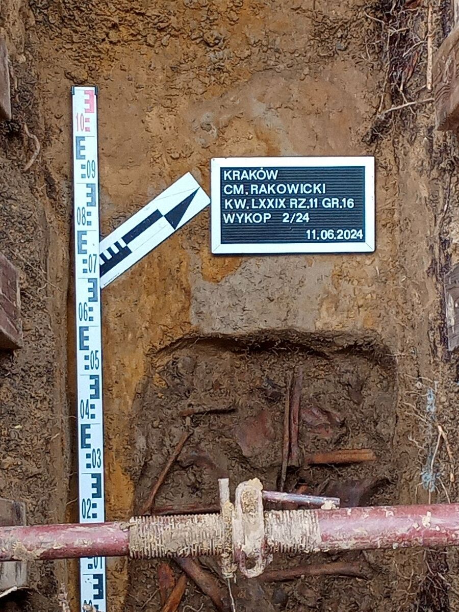 Poszukiwania na cmentarzu Rakowickim w lipcu 2024 r. Fot. Krzysztof Pięciak (IPN)