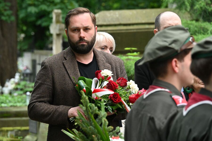 Uroczystość poświęcenia odnowionego przez IPN grobu powstańca śląskiego Karola Chodkiewicza. Fot. Janusz Ślęzak (IPN)