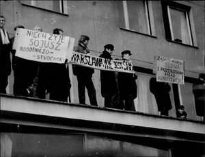 Zamieszki w Krakowie w marcu 1968 r. Wiec pod Żaczkiem
