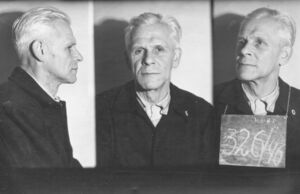 Józef Herzog. Fotografia sygnalityczna, wykonana w Wojewódzkim Urzędzie Bezpieczeństwa Publicznego po aresztowaniu w październiku 1946 r. Fot. ze zbiorów IPN