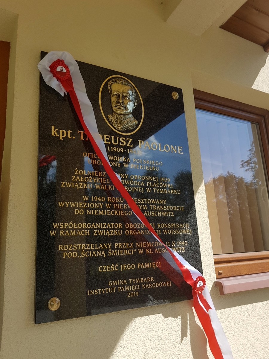 4 września 2019, Tymbark. Odsłonięcie tablicy kpt. Tadeusza Paolone