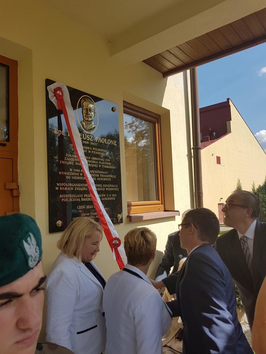 4 września 2019, Tymbark. Odsłonięcie tablicy kpt. Tadeusza Paolone