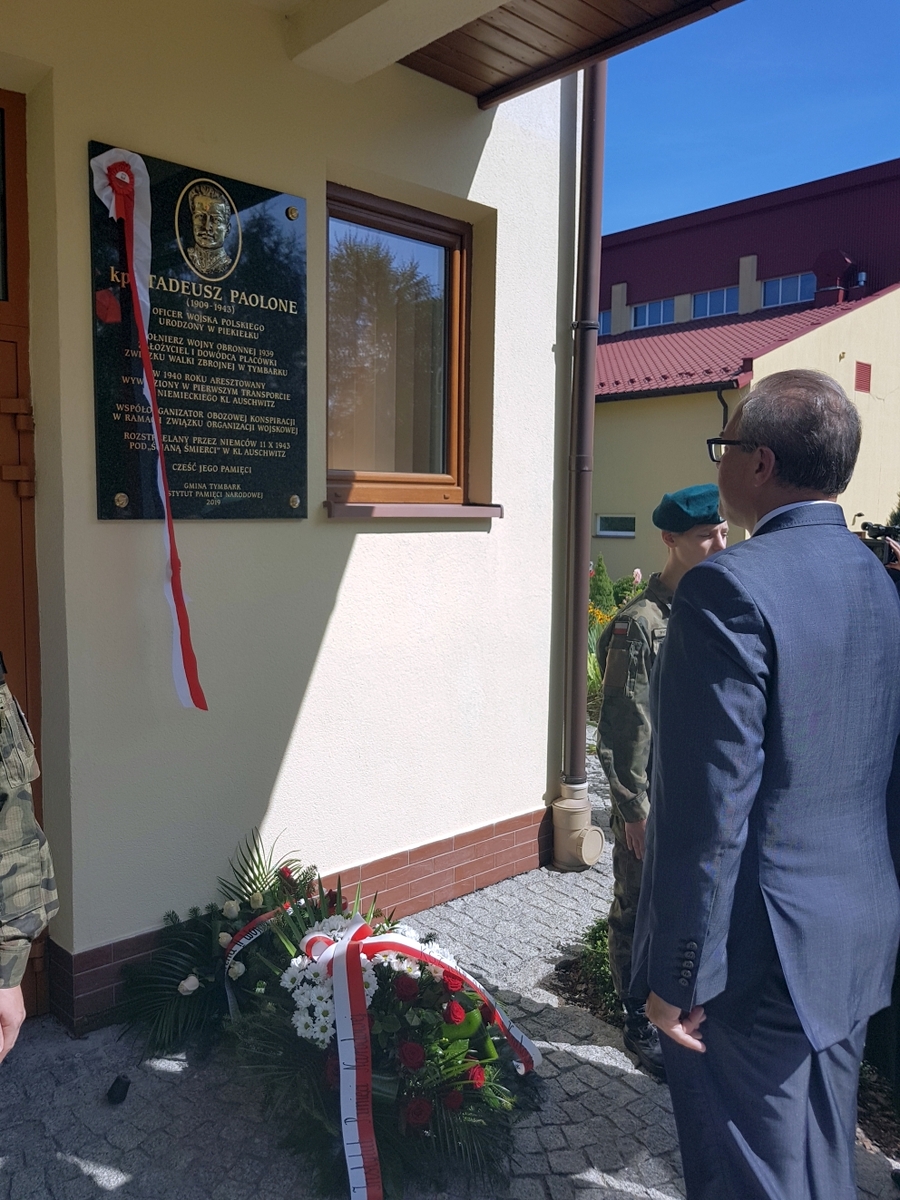 4 września 2019, Tymbark. Odsłonięcie tablicy kpt. Tadeusza Paolone