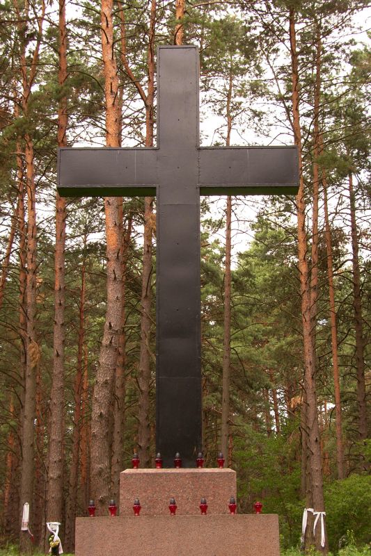 Krzyż poświęcony zamordowanym przez NKWD w Bykowni k. Kijowa (zdjęcie wykonane w 2008 r. podczas jednej z wypraw edukacyjnych)