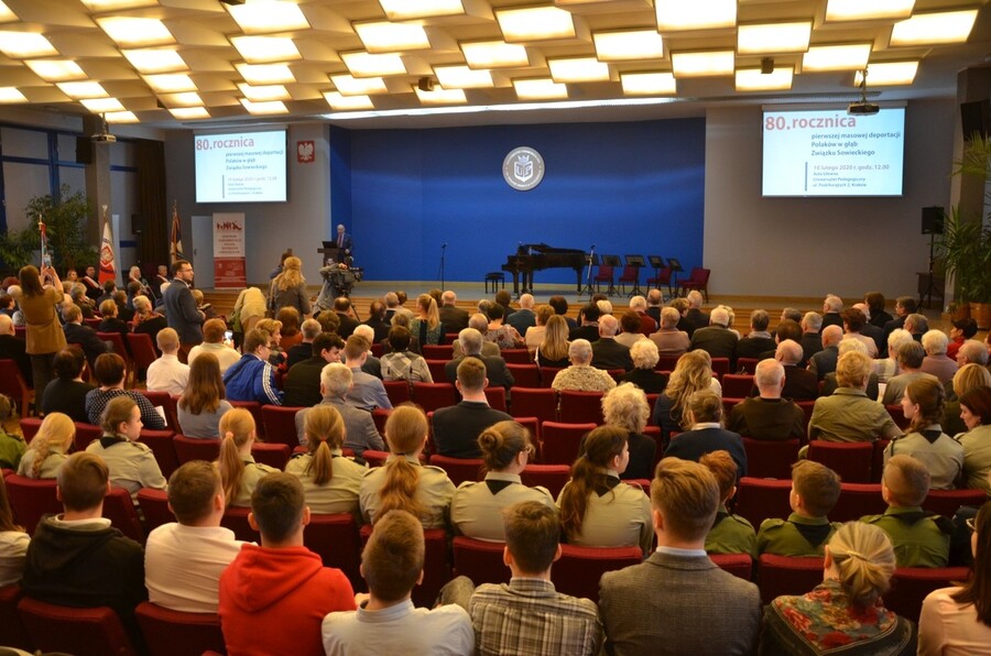 10 lutego 2020. Uroczystości Sybiraków w auli Uniwersytetu Pedagogicznego w Krakowie. Fot. Janusz Ślęzak (IPN)