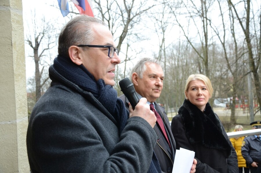 14 lutego 2020. Odsłonięcie tablicy Henryka i Karola Czeczów w Bieżanowie. Fot. Janusz Ślęzak (IPN)