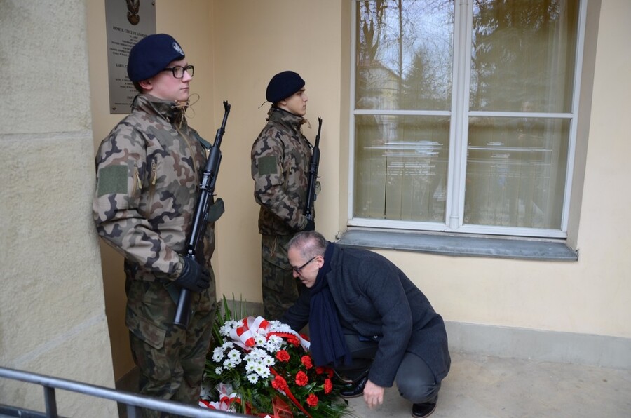 14 lutego 2020. Odsłonięcie tablicy Henryka i Karola Czeczów w Bieżanowie. Fot. Janusz Ślęzak (IPN)