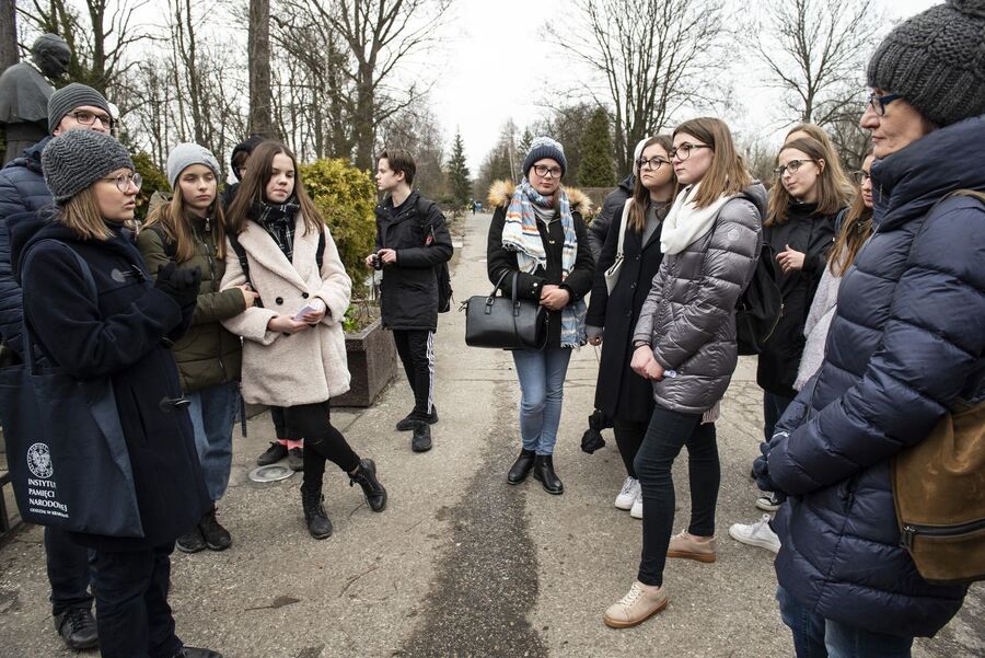 Wycieczka wieńcząca projekt „Łączka i inne miejsca poszukiwań” – Kraków, 4 marca 2020. Fot. Agnieszka Masłowska IPN