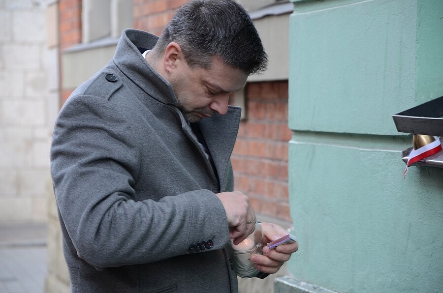 24.03.2020. Krakowski IPN uczcił pamięć działaczy „Żegoty” i ofiar Holokaustu. Fot. Janusz Ślęzak (IPN)