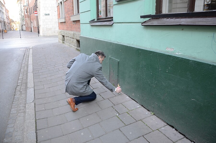 24.03.2020. Krakowski IPN uczcił pamięć działaczy „Żegoty” i ofiar Holokaustu. Fot. Janusz Ślęzak (IPN)