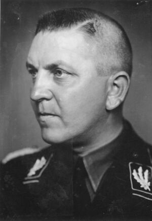 Esesman, zbrodniarz wojenny Theodor Eicke. Fot. Bundesarchiv