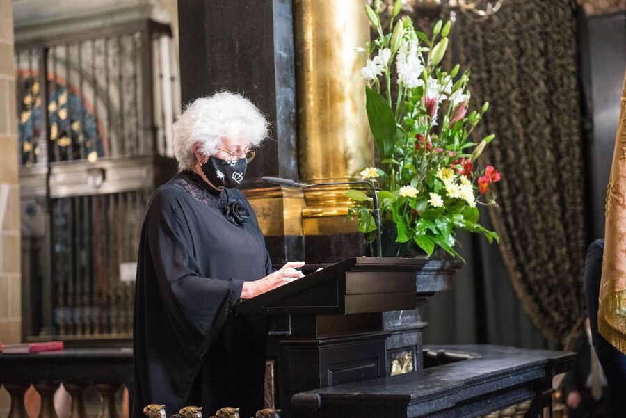 Uroczystość upamiętniająca martyrologię Polaków, więźniów niemieckich obozów koncentracyjnych Ravensbrück, Sachsenhausen i Dachau – Kraków, 30 kwietnia 2020. (fot. Agnieszka Masłowska IPN)