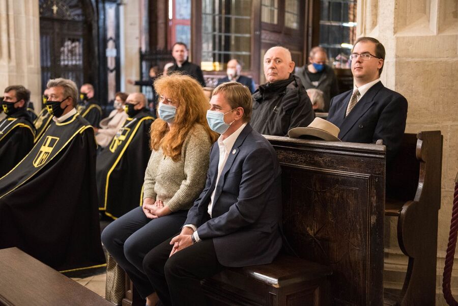 Uroczystość upamiętniająca martyrologię Polaków, więźniów niemieckich obozów koncentracyjnych Ravensbrück, Sachsenhausen i Dachau – Kraków, 30 kwietnia 2020. (fot. Agnieszka Masłowska IPN)