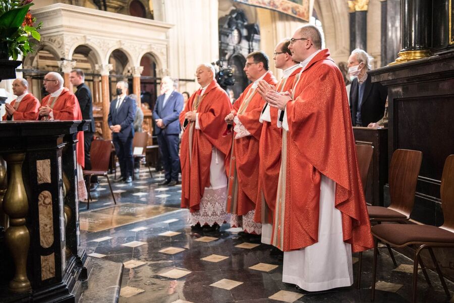 Uroczystość upamiętniająca martyrologię Polaków, więźniów niemieckich obozów koncentracyjnych Ravensbrück, Sachsenhausen i Dachau – Kraków, 30 kwietnia 2020. (fot. Agnieszka Masłowska IPN)