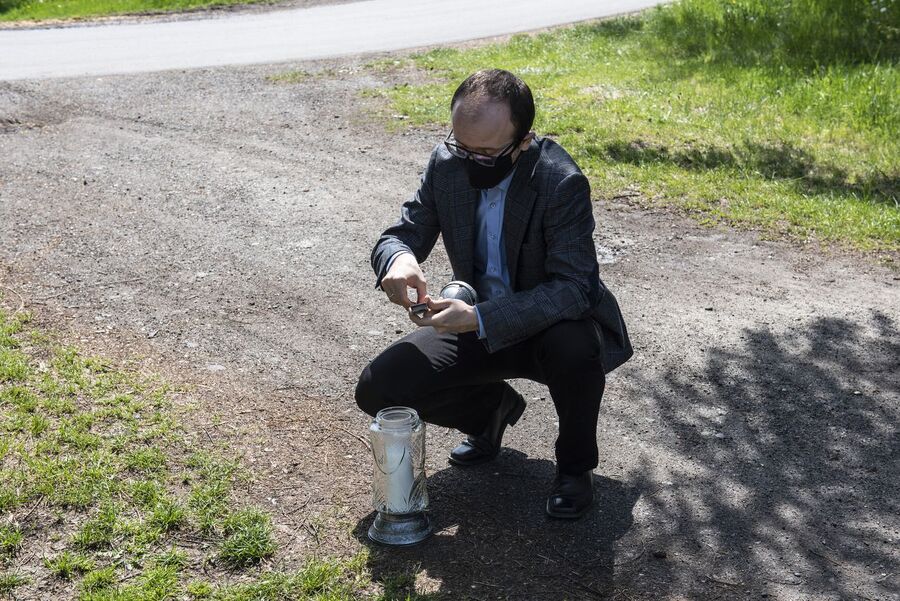 Krakowski IPN uczcił pamięć żołnierzy Zgrupowania AK „Żelbet” oraz cichociemnych, 8 maja 202. Fot. Agnieszka Masłowska (IPN)