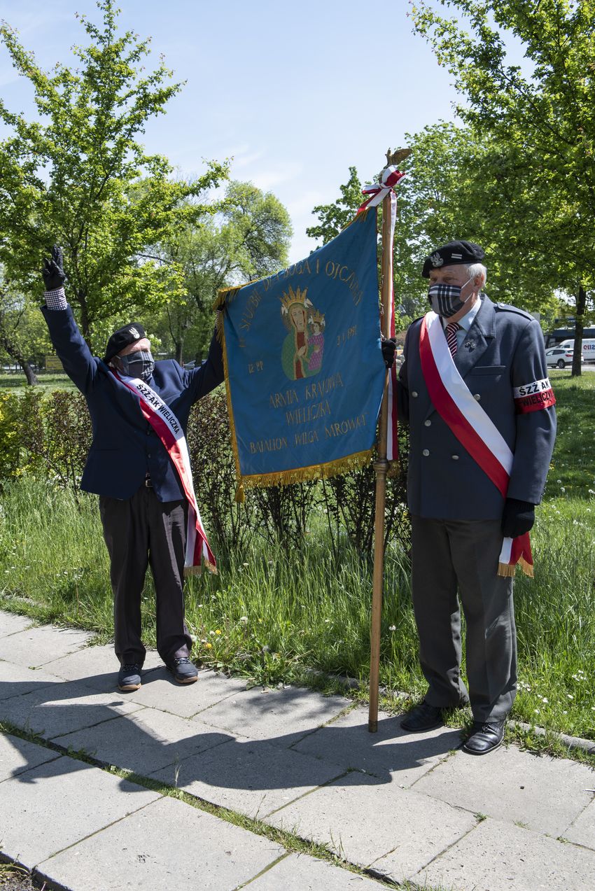 Krakowski IPN uczcił pamięć żołnierzy Zgrupowania AK „Żelbet” oraz cichociemnych, 8 maja 202. Fot. Agnieszka Masłowska (IPN)