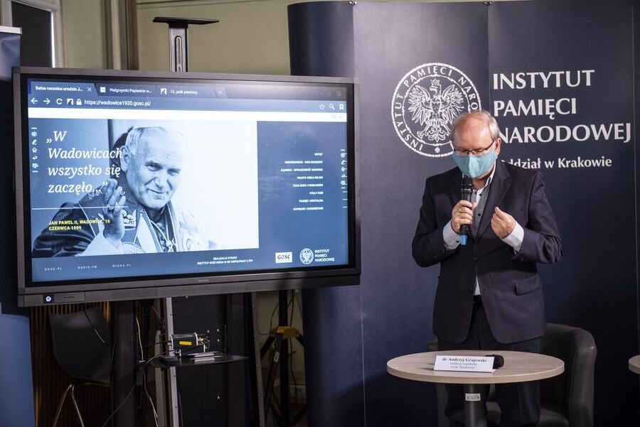 100. rocznica urodzin Jana Pawła II. Konferencja prasowa IPN – 18.05.2020. Fot. Agnieszka Masłowska (IPN)