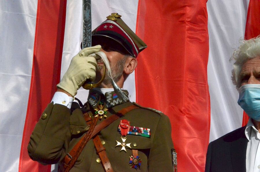 1.08.2020, krakowskie uroczystości w 76. rocznicę wybuchu powstania warszawskiego. Fot. Janusz Ślęzak (IPN)