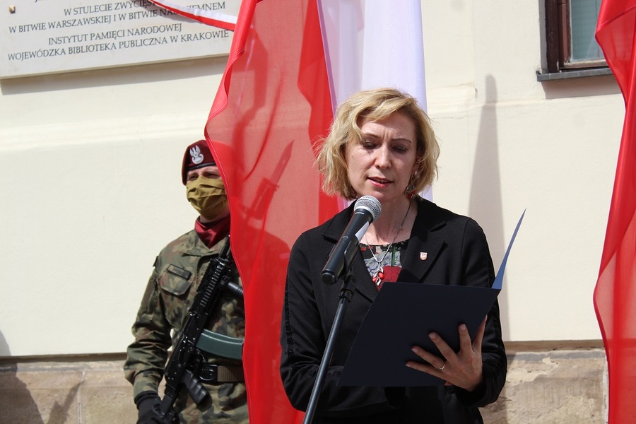 Odsłonięcie tablicy pamięci żołnierzy Armii Ochotniczej gen. Józefa Hallera w Krakowie - fot. Żaneta Wierzgacz