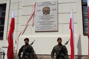 Odsłonięcie tablicy pamięci żołnierzy Armii Ochotniczej gen. Józefa Hallera w Krakowie - fot. Żaneta Wierzgacz
