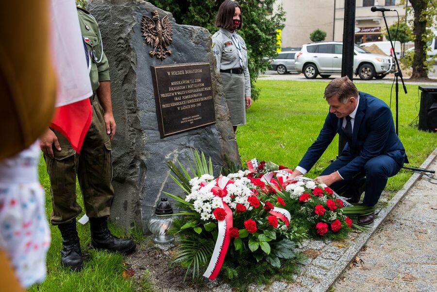 1.09.2020, odsłonięcie pomnika w Jordanowie. Fot. Agnieszka Masłowska (IPN)